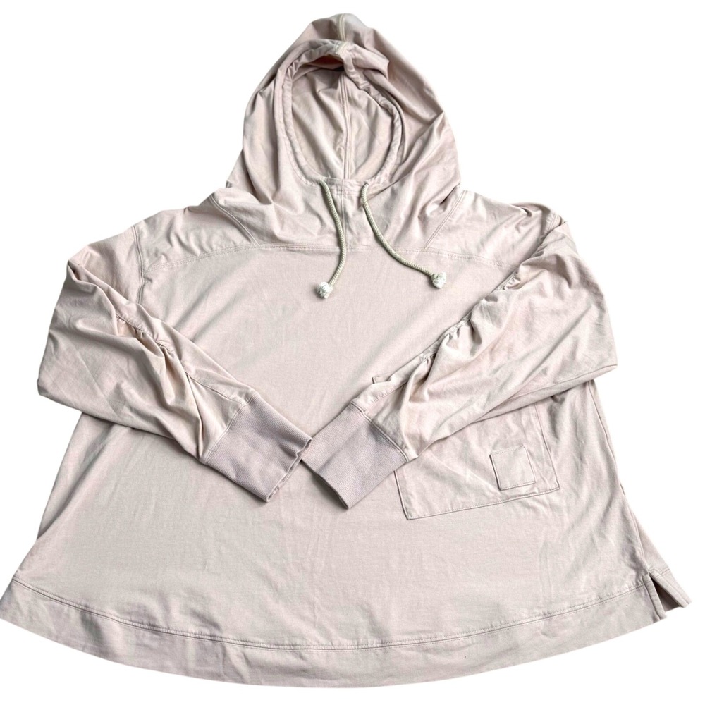 Natural Life Blush Pink Ruched Sleeve Hoodie Women‎ M Oversized Slouchy Granola